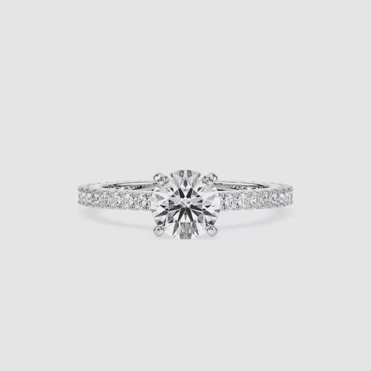 Round Solitaire Crusted Band